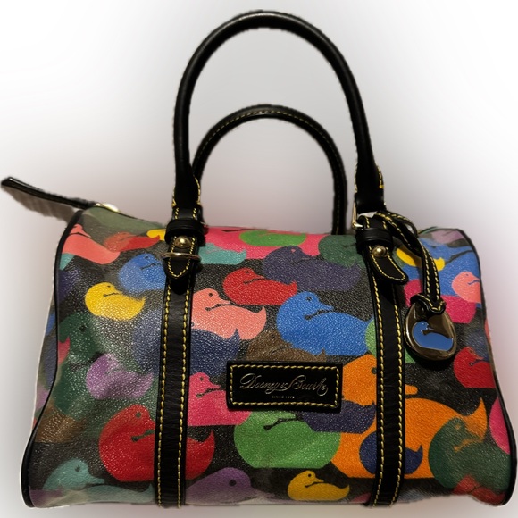 Dooney & Bourke Multi-Color Wonder Ducks Handbag Rare - Picture 1 of 10